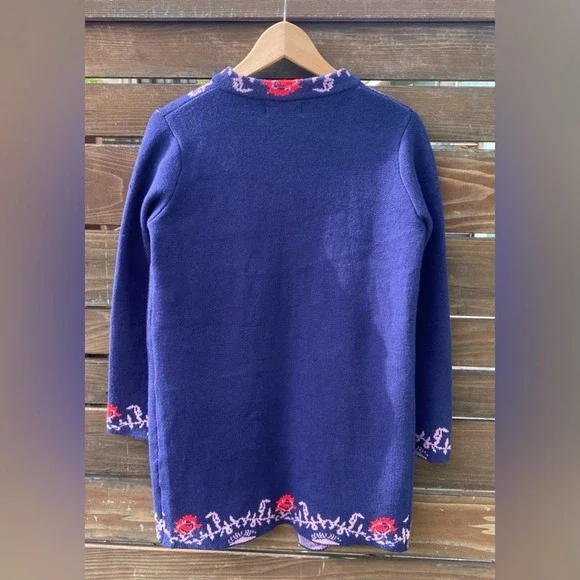Simply Couture Navy Floral Sweater Jacket - M - Picture 5 of 6
